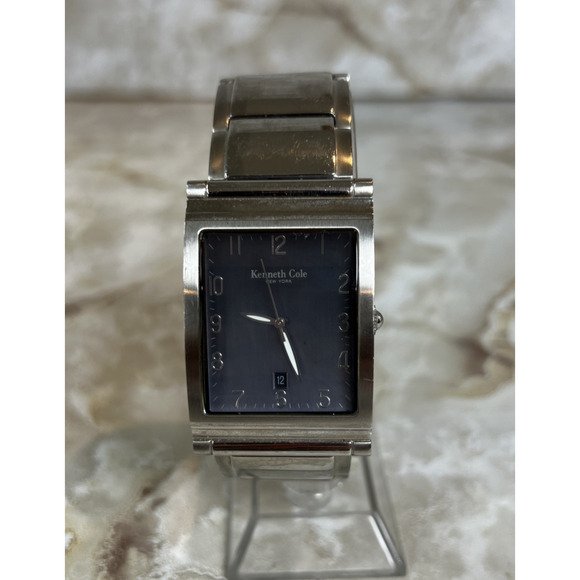 Kenneth Cole Watch Men's KC3396 Marine Dial Rectangle Stainless Steel New York - Picture 1 of 8